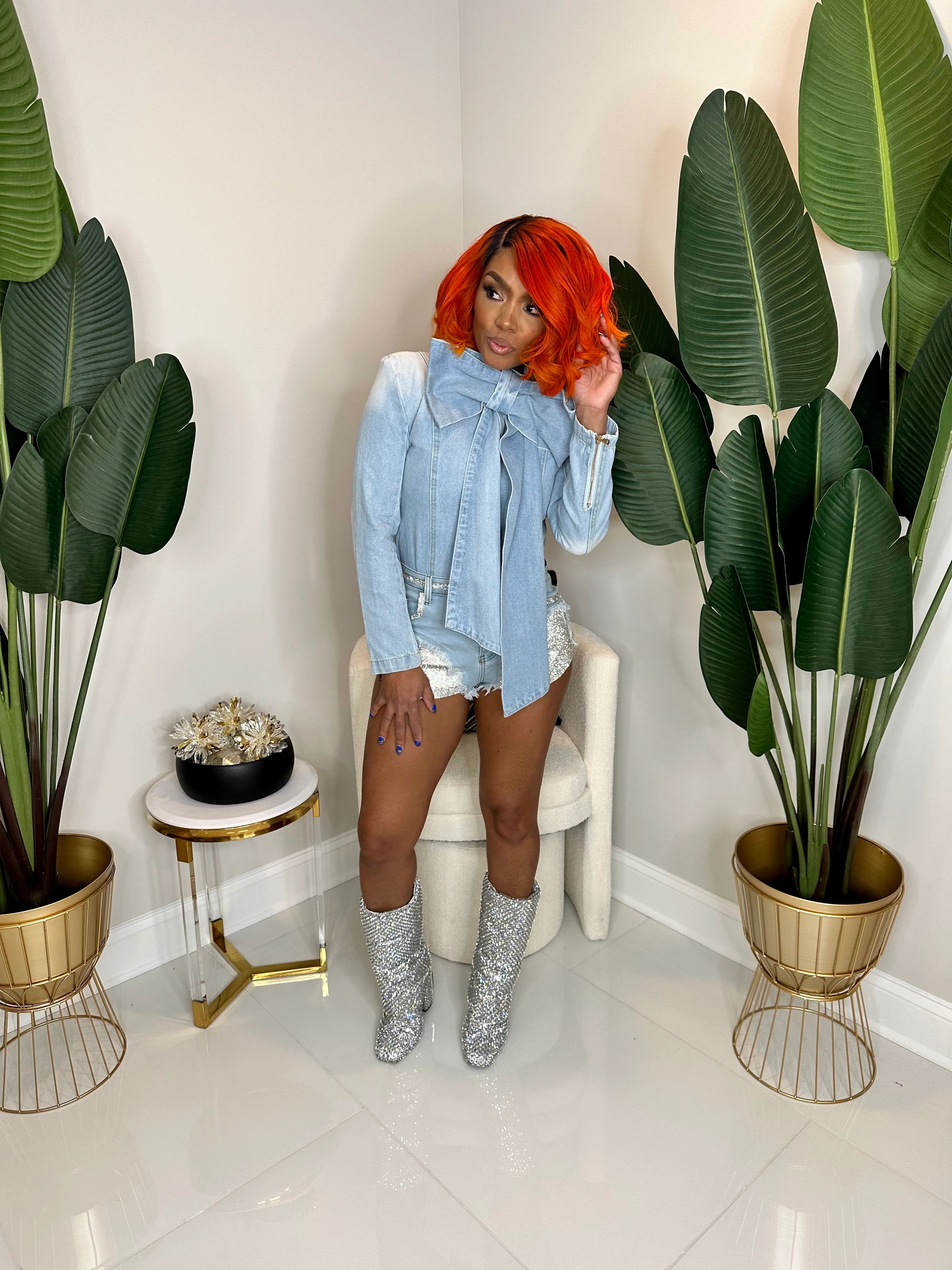 Big Bow Denim Top - Image 3