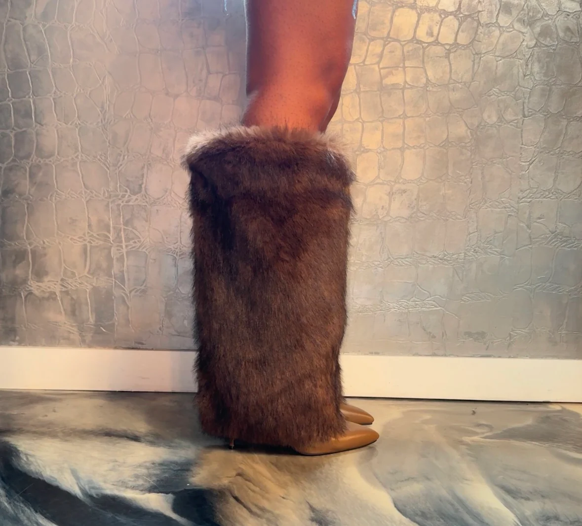 Furry Stiletto Boots - Image 4