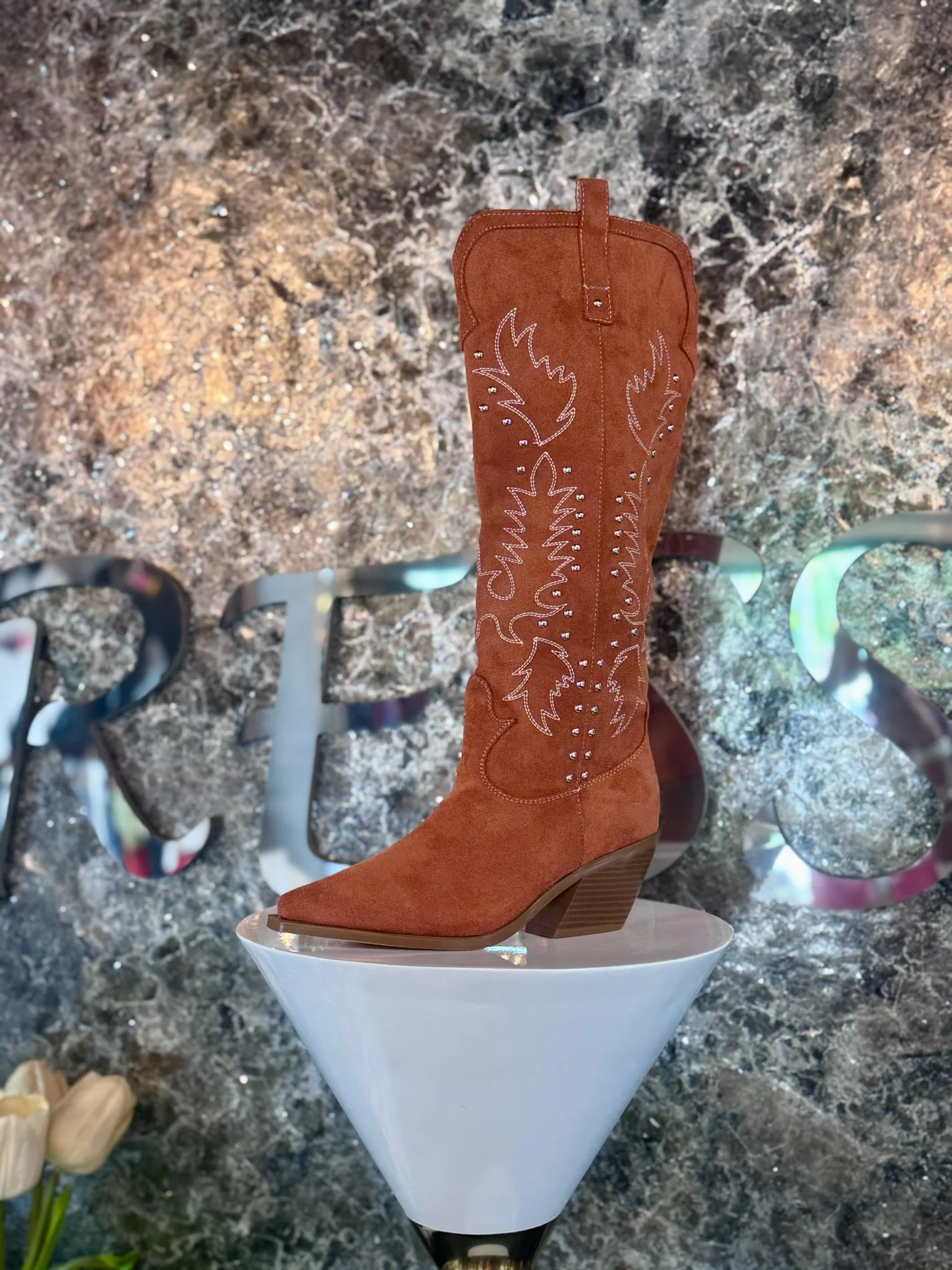 Howdy Burnt Orange Cowboy Boot - Image 3