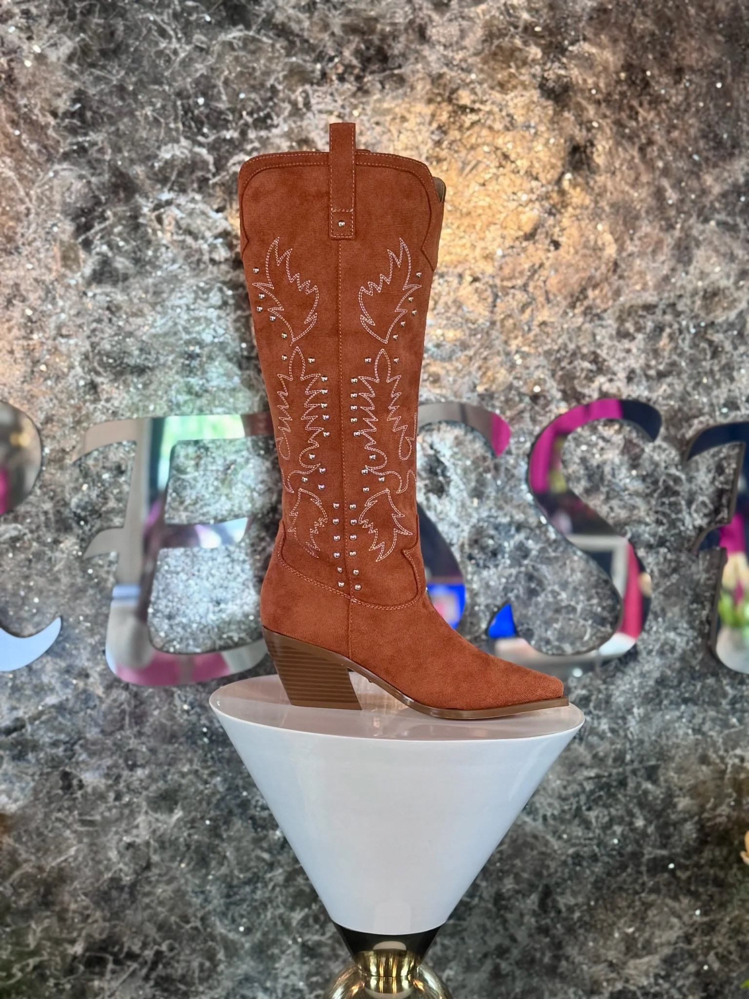 Howdy Burnt Orange Cowboy Boot - Image 4