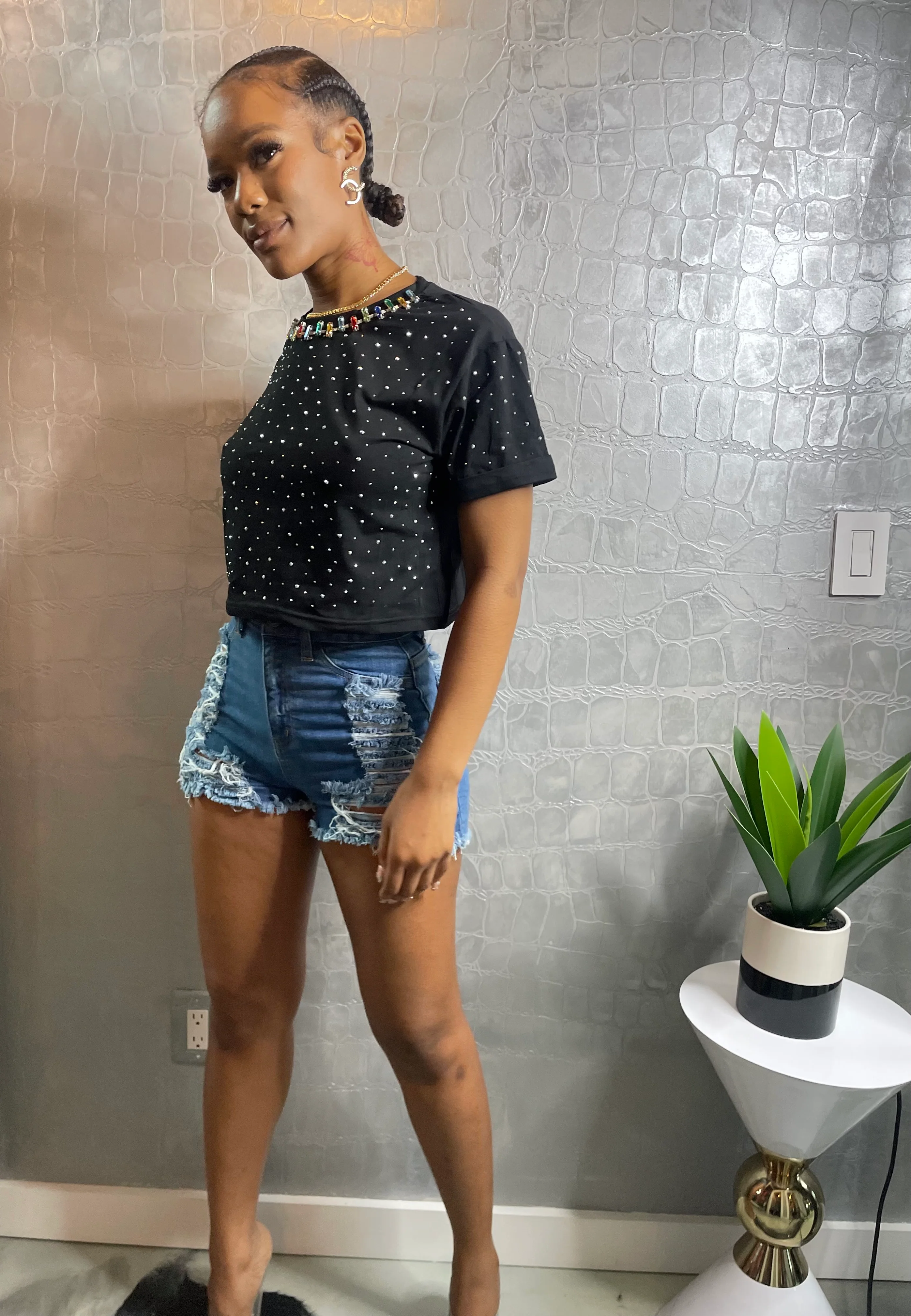 Starlite Bling Crop Tee - Image 4